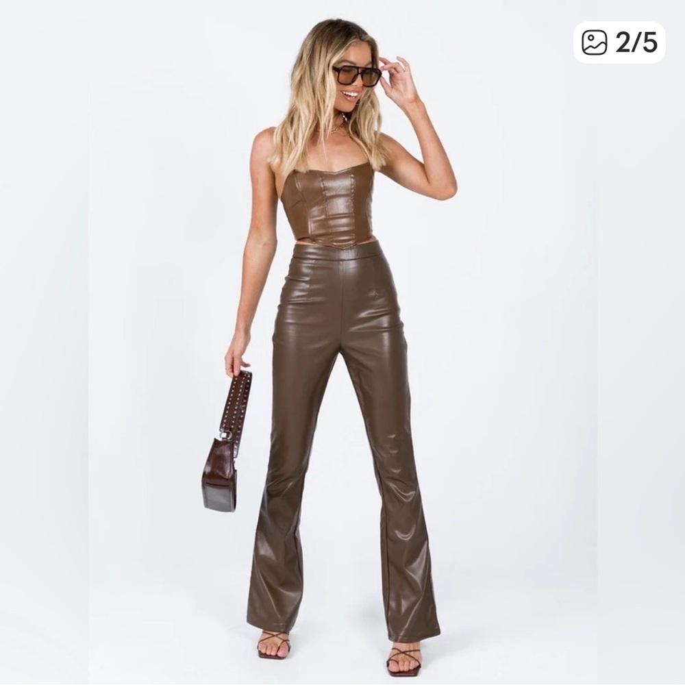 Princess Polly Vivienne Brown  Flare Pants